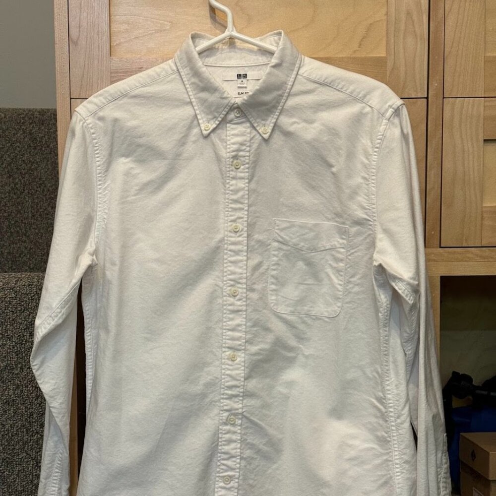 Uniqlo Oxford Slim Long-Sleeve Shirt White M
